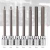 3/8” Drive Extra Long Torx/Allen Star Bit Socket Set 7-Piece for Cr-V Steel Socket Adapter Chrome Vanadium Steel 3mm