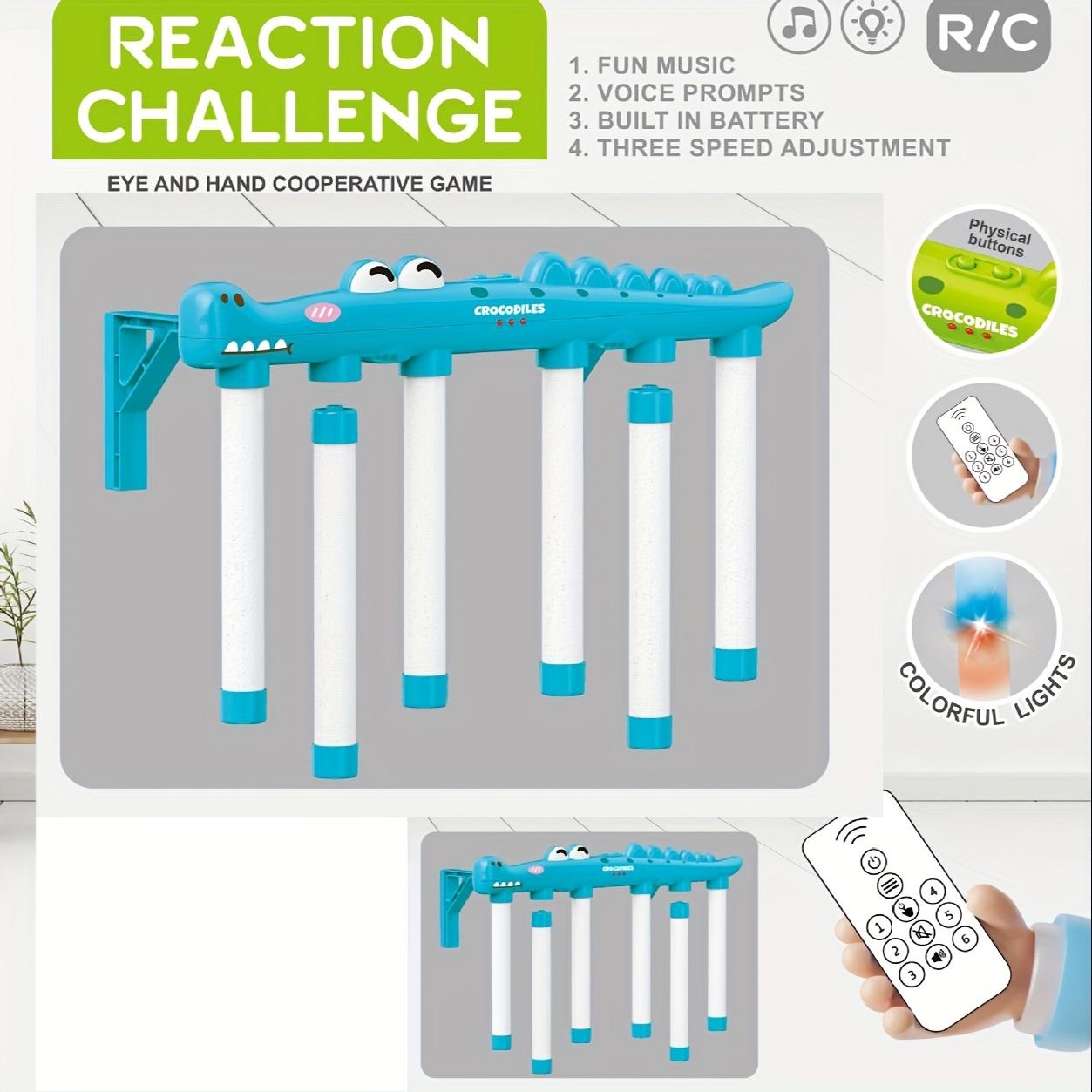 Crocodile Reflex Stick Game Light-Up Reaction Training Hand Speed Challenge Game Hand Eye Coordination Toy Remote Control