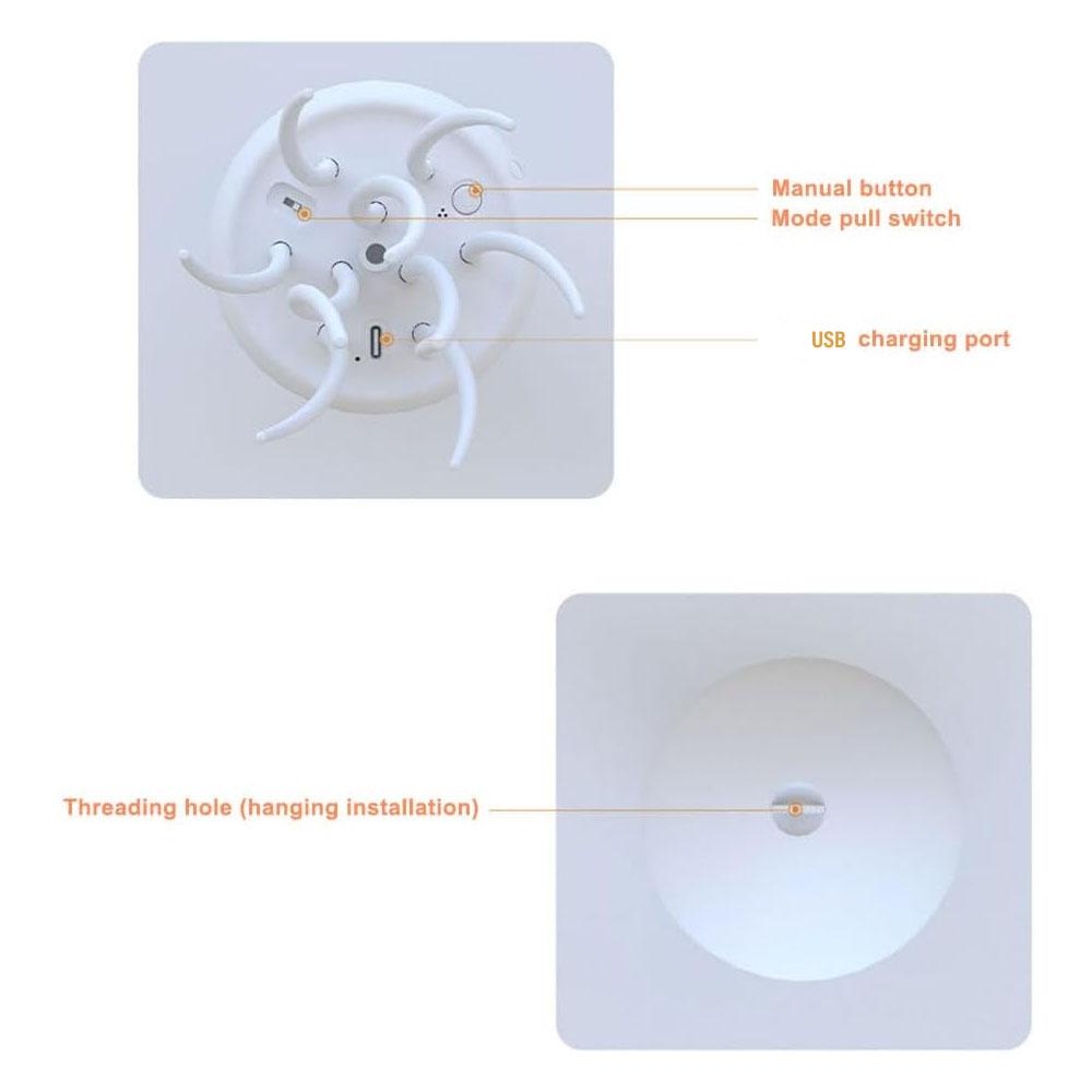 Moderne Quallen-Tischlampe, wiederaufladbar über USB, verstellbares LED-Nachtlicht mit Farbwechsel und Sockel aus poliertem Kunststoff