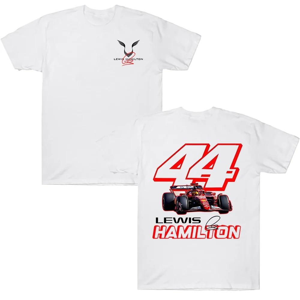 Lewis Hamilton Racing 44 Tričko Dámské Pánské Módní Bavlněné Tričko Pohodlné Nový Vzor Tepláková souprava High Street Krátký Rukáv Oblečení