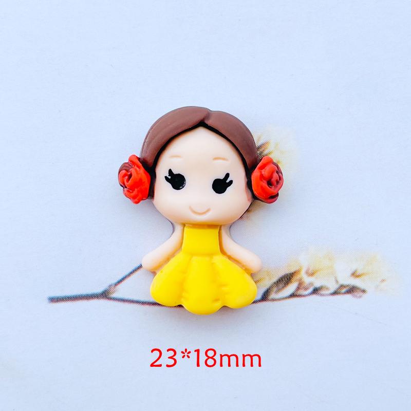 20Pcs New Cute Resin Mini Cartoon Princess Flat Back Cabochon Scrapbook Kawaii Diy Embellishments Accessories A103