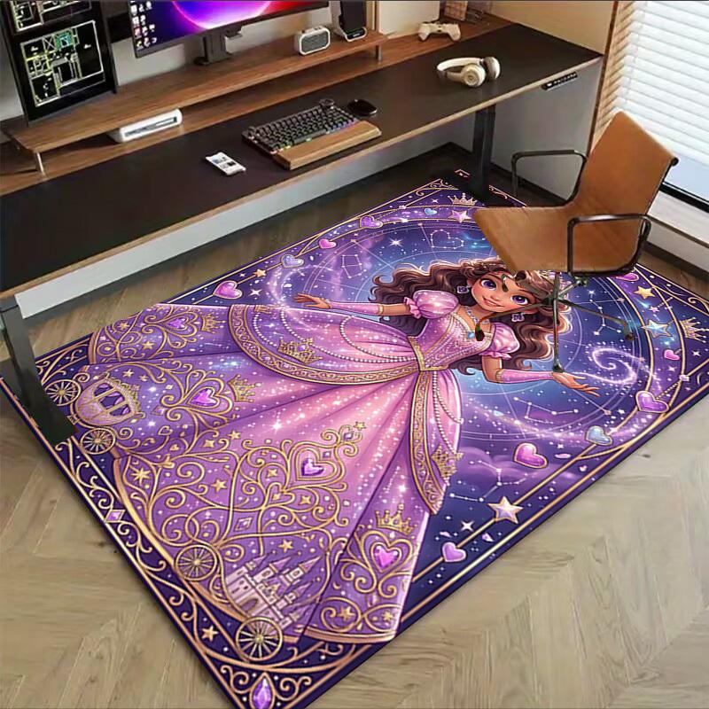 1PC Princess Castle Non-Slip Floor carpet, Office, family, bedroom, Studio - Large Area Rug, Vibrant Colors, Longlasting Material-C0493