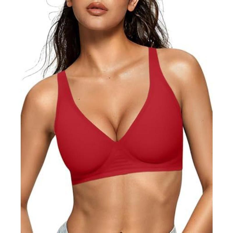 Women's Deep, Bra No Rim Comfort Bra Support No Rim Bra, Shirt Gather Bra