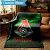Custom Name Green Soccer Emblem Blanket Lightweight Ideal Bedding Blanket Perfect for Travel, Camping, Living Rooms, Sofas, Christmas gift