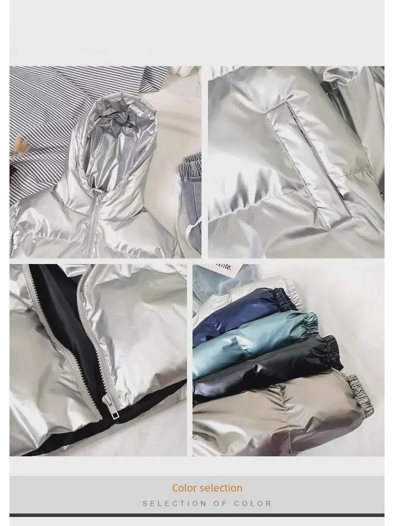 Men's Shiny Hooded Cotton Down Winter Coat - Youth Trendy Brand