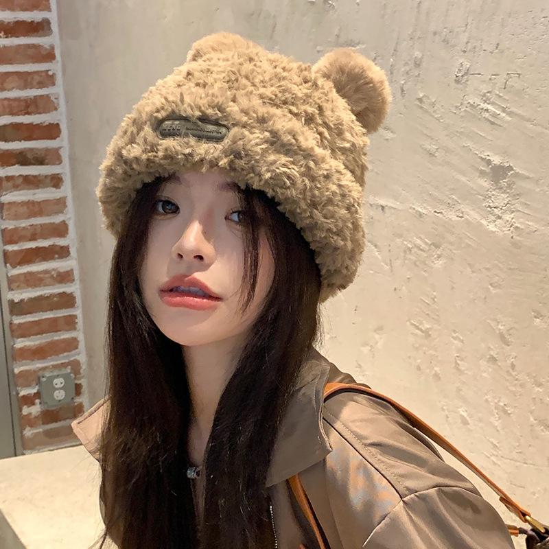 Cute knitted hat Korean versatile high-end cold hat warm and cold-proof hat
