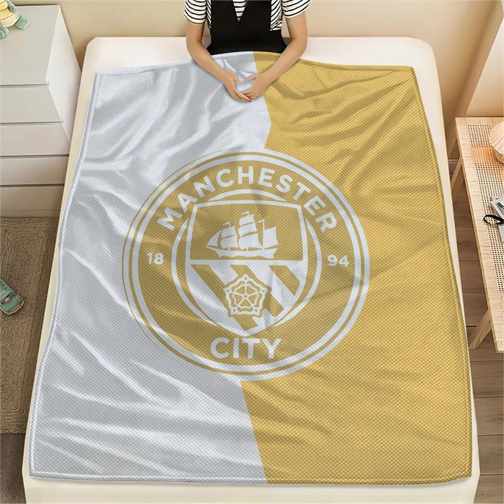 Manchester City Football Club Flannel Blanket, High quality Comfortable for All Seasons, Home Decor, Warmth and Comfort