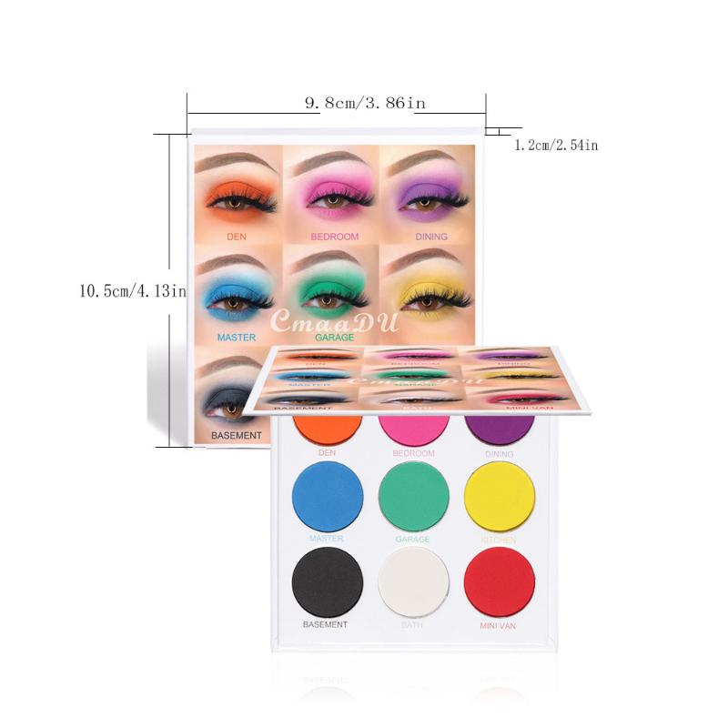 9-Farben Lidschatten Matte Lidschattenpalette Langanhaltend Wasserdicht Farbe Lidschatten