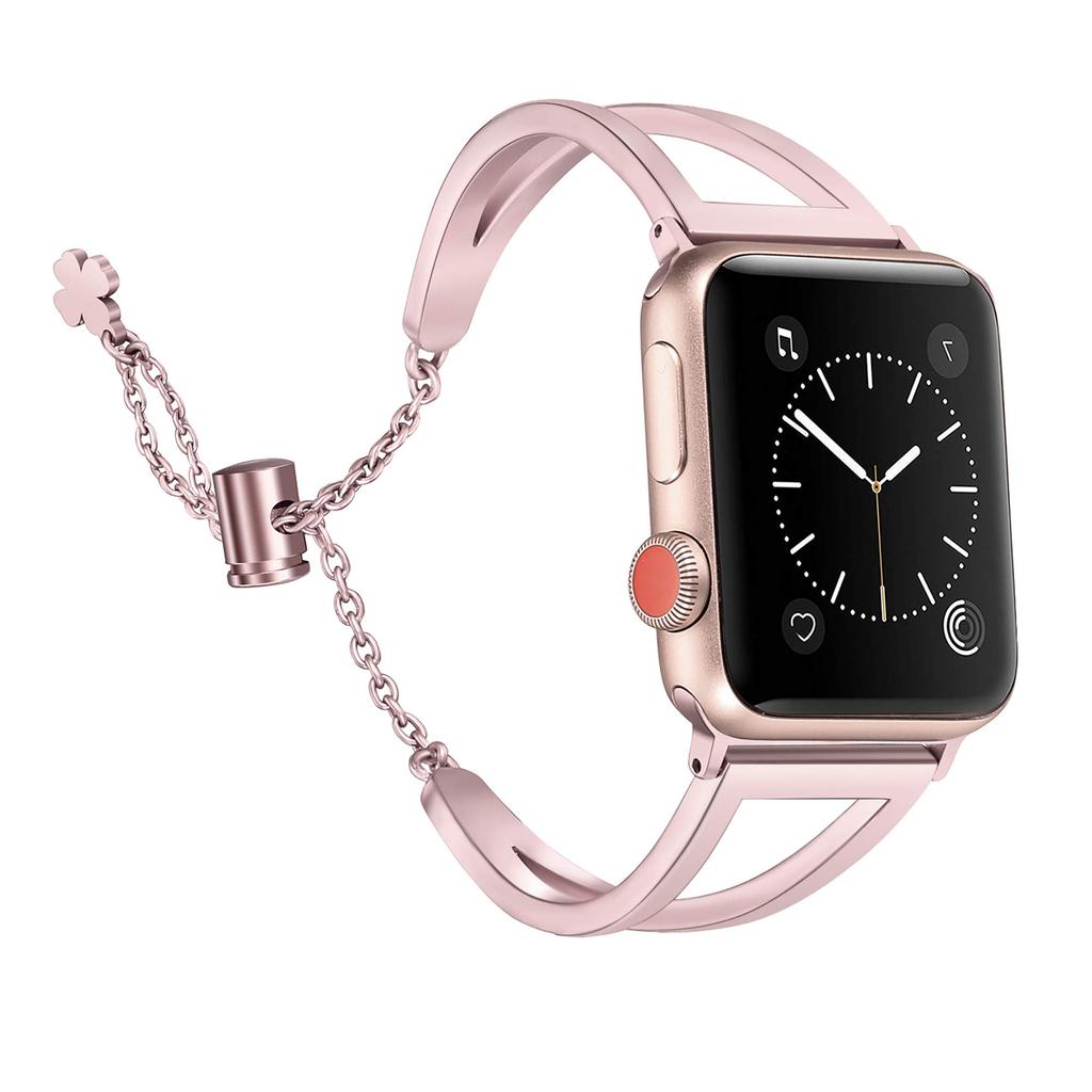Keepwin Women Classic 304 Stainless Steel Watch Strap Bracelet Diamond Watch Band for Apple IWatch 1 2 3 4 5 6 7 8 9 SE