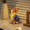 LED Corgis Lamp And Pug Lamp Dog Series Art Night Light Stained Resin French Tabletop Night Light Cute Pet Dogs Desktop Decor