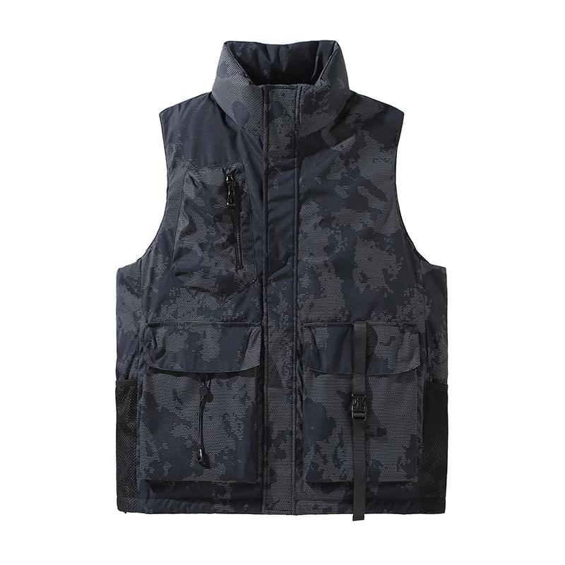 Autumn Winter Men Thick Vest Men Multiple Pockets Cargo Vests Men Sleeveless Jacket Male Fashion Casual Camo Waistcoats