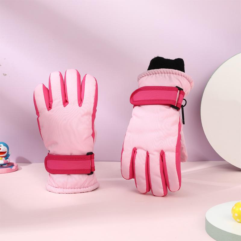 Kids' Winter Ski Gloves, Windproof & Thick, Ages 3-9