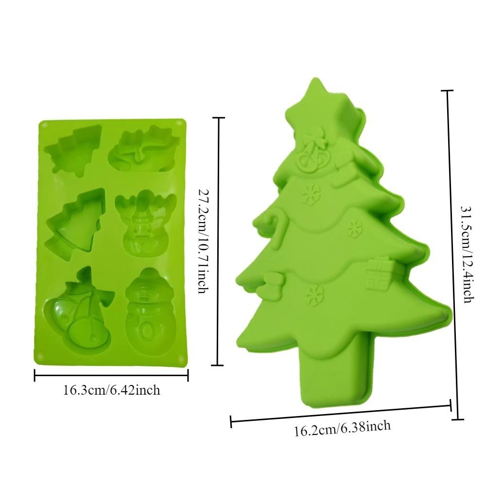 Christmas Silicone Baking Mold Classic Green Christmas Tree/Pendant MoldChocolate Cake Jelly Mold SiliconeSuitable for Christmas