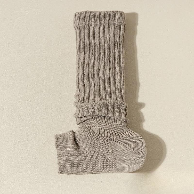 Cotton Pile Sock Set for Women in Winter, White, Warm, Double-needle Leg Coverings, Grey, Spring-autumn Knitted Stockings