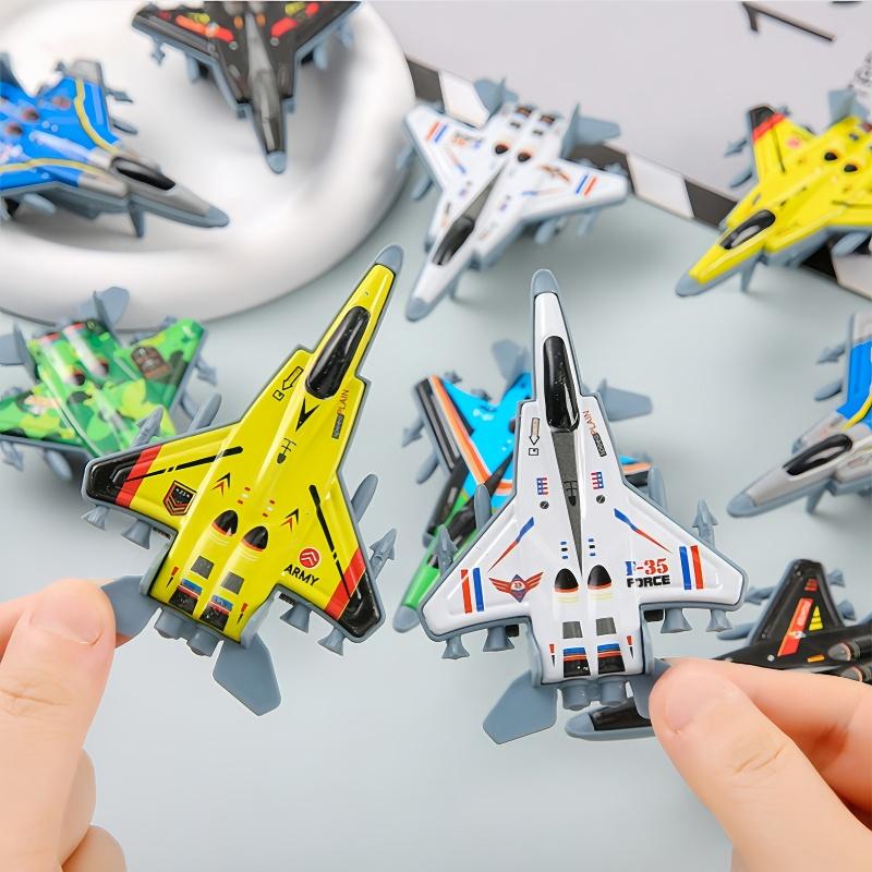 5Pcs Mini Alloy Metal Airplane Model Plane Diecast Fighter Skipper Aircraft Toy For Boy Pull Back Vehicles Christmas Gifts