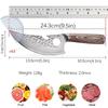 Stainless Steel Butcher Knife Meat Cleaver Forged Hammered Boning Knife Colored Wooden Handle Slicing Knife Ring Corkscrew