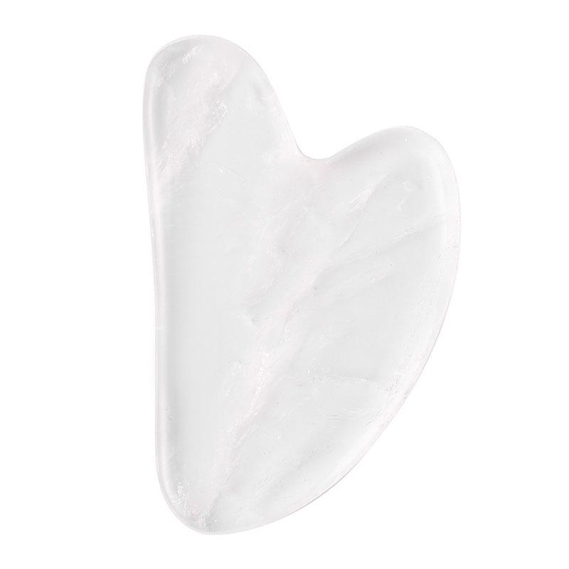 Outil de Massage Facial Gua Sha en Quartz Rose en Forme de Cœur