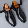 2025 Men's White Leather Height Increasing Formal Shoes - Casual Business Pointed Toe Fashion