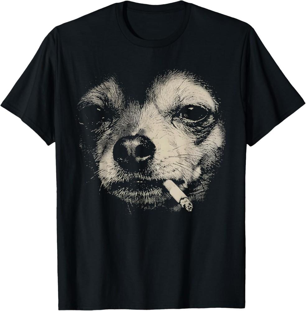 

Dog Smoking Cigarette Funny Chihuahua Meme TShirt Unisex T-Shirt XL