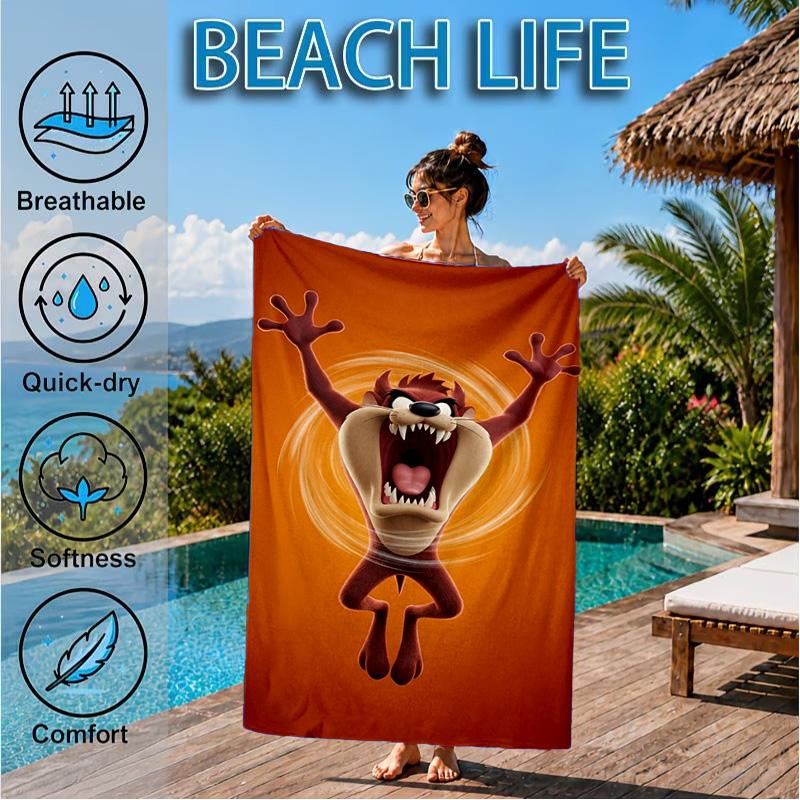 Taz-Mania Devil's Roar Beach Towel, Microfiber Beach Towel, Perfect For Pool, Beach, Travel, Home Decor Beach Party Fan Gifts
