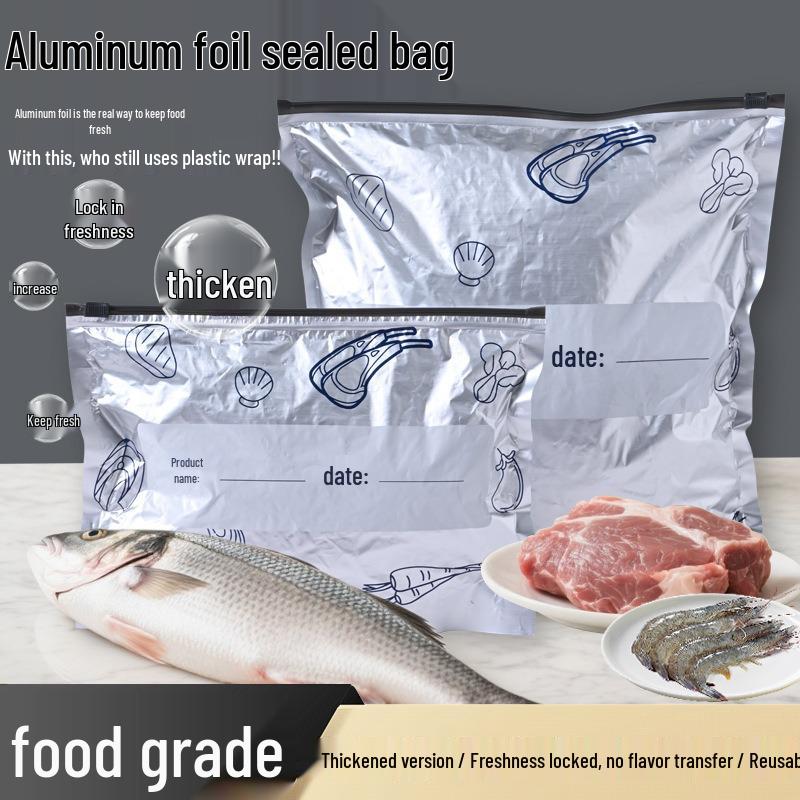 

Antibacterial Aluminum Foil Zipper Bag for Fresh-Keeping and Food Storage Small Aluminum Foil [10 pcs/pack]
