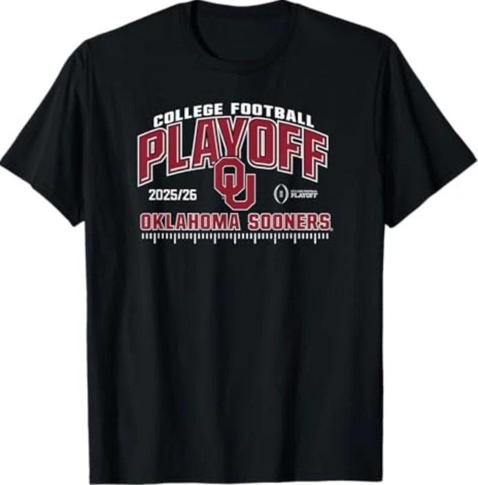 Oklahoma Sooners College Football Playoff CFP 2025-26 Black T-Shirt 2XL