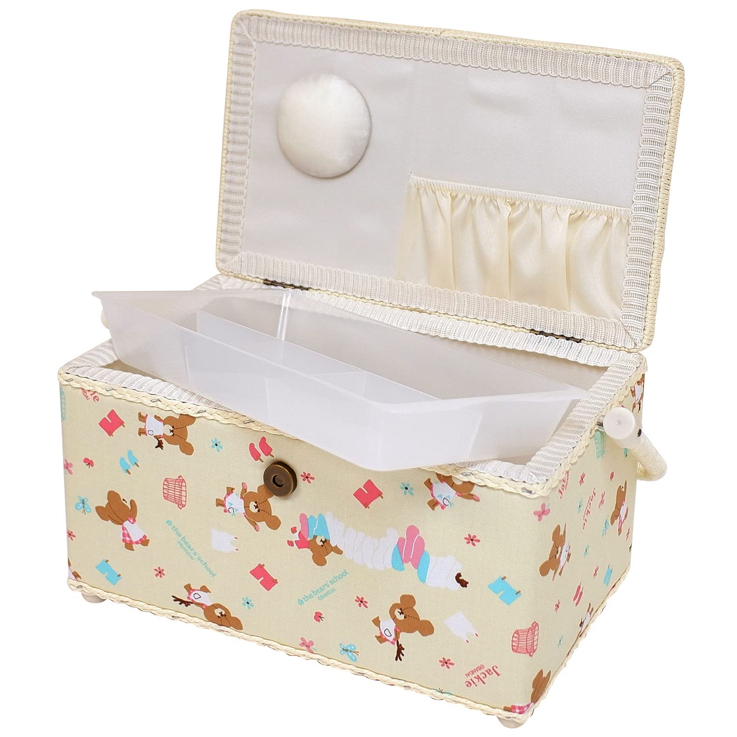 

Мисаса Школьная швейная корзина Крем 1791 Медведи (с подносом) Нет. кремовый