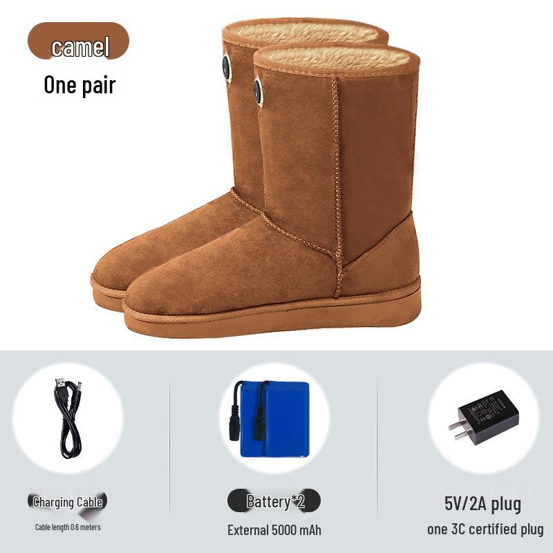 Women s Rechargeable Heated Snow Boots - Electric Winter Foot Warmers for Outdoor Walking 42