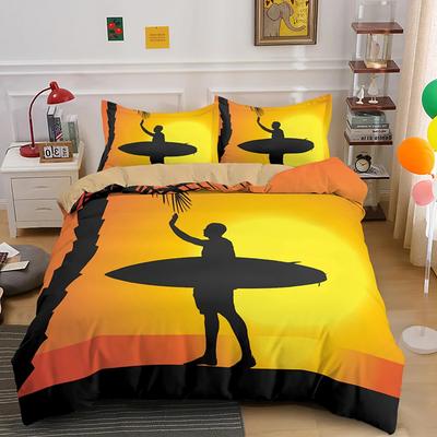 Luxus Sonnenuntergang Surfen für Teenager Jungen Mädchen Erwachsene Kind Geschenk Bettbezug Sommer Strand Thema für Schlafzimmer Dekoration Queen King Size