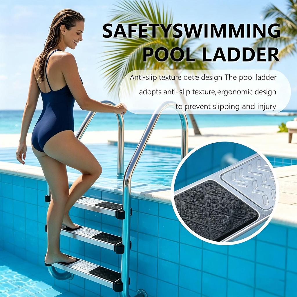 Swimming Pool Ladder Steps 1.9 Inch Non-Slip Heavy Load Capacity Wide Pool Ladder Step For Home Villa Hotel Resort Water Park
