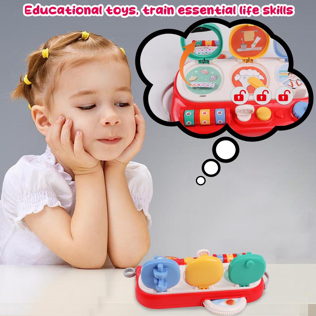 Busy Board Activity Board Children,Fine Motor Preschool Development Educational Portable Exploration Toy Gift for 18+ Months