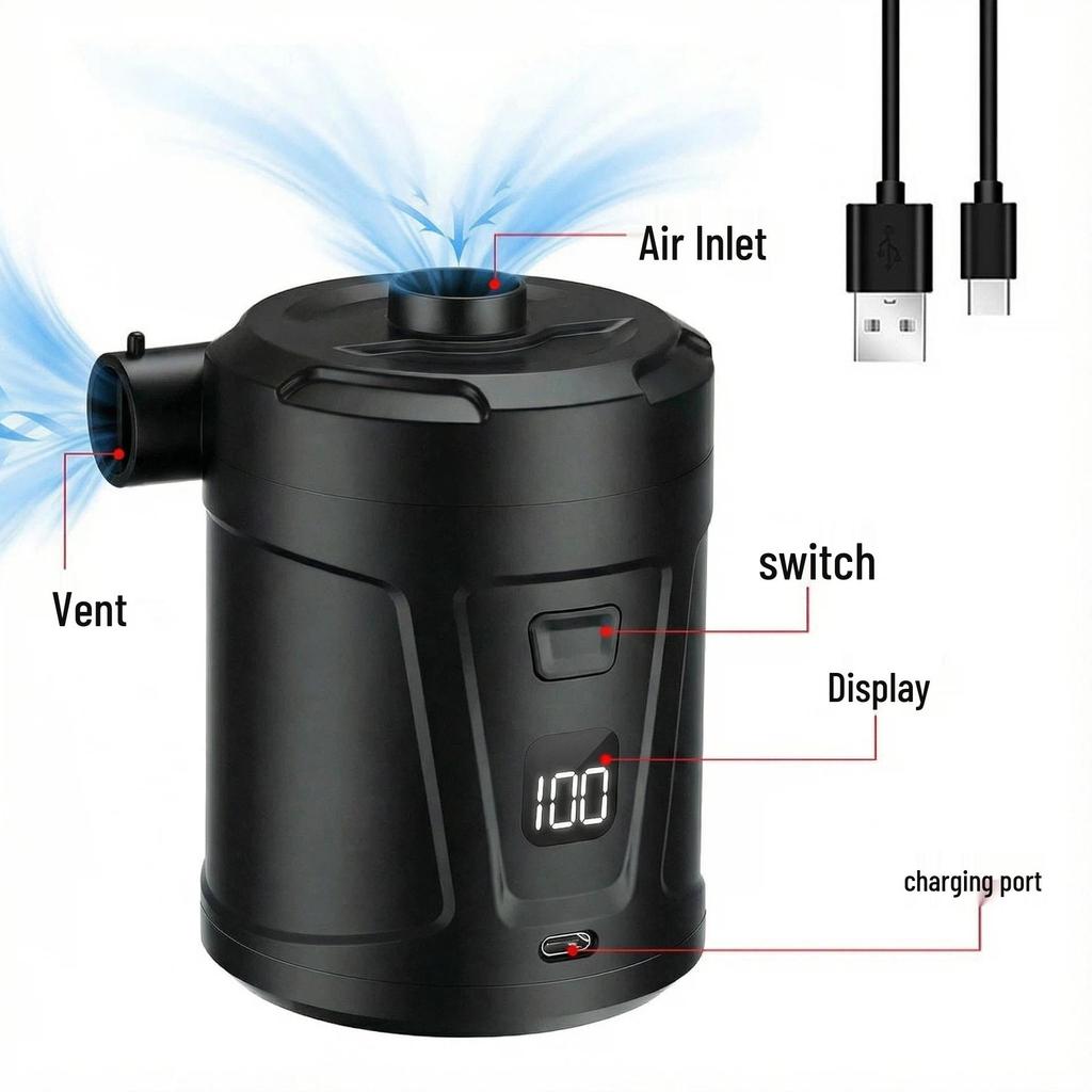 Portable Wireless All-in-One Inflatable Air Pump for Camping, Swim Rings, Beds, and Paddleboards
