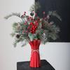 Ceramic Vase Geometric Fold Pattern Red Flower Vase Floral Arrangement Accessories Terrarium Home Decoration Accessories
