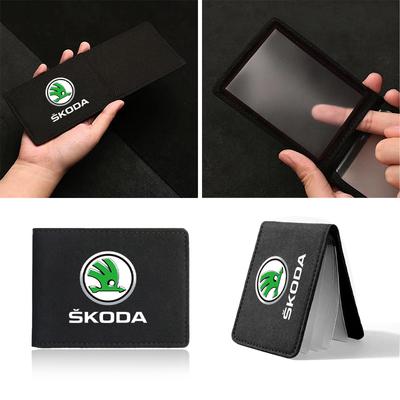1Pcs Car Emblem Driver License Cover ID Credit Card Holder for Octavia Fabia A7 Kamiq Kapoq Kodiaq Rapid SCALA Superb Yeti Derivati