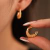 Genuine Gold Electroplated Silver Needle C-shaped Winding Simple Fashionable Niche High-end Temperament Earrings for Women