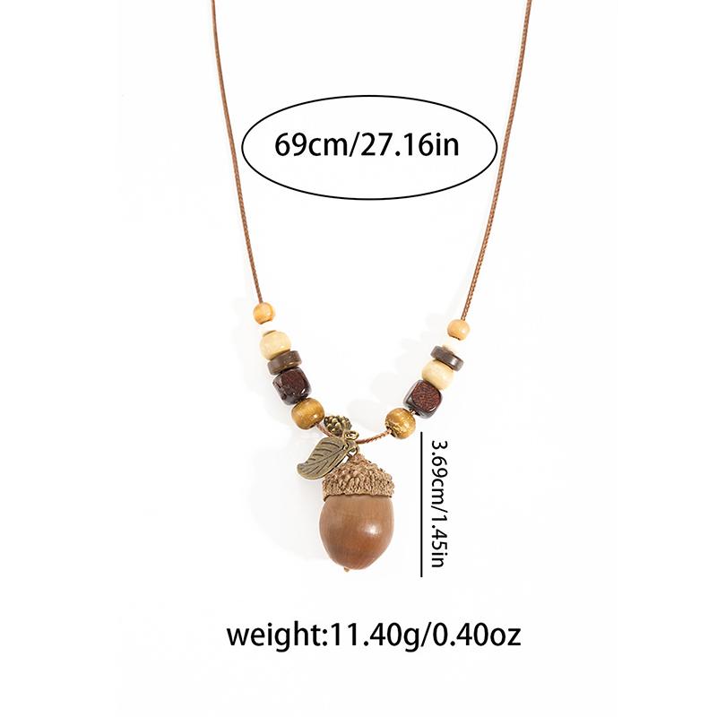 Resin Round Hollow Pendant Necklaces For Women Trendy Black Leather Rope Long Sweater Chain Necklaces Party Jewelry
