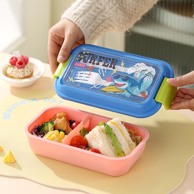 Cute Cartoon Compartment Lunch Box for Kids - Bento, Fruit, and Meal Container