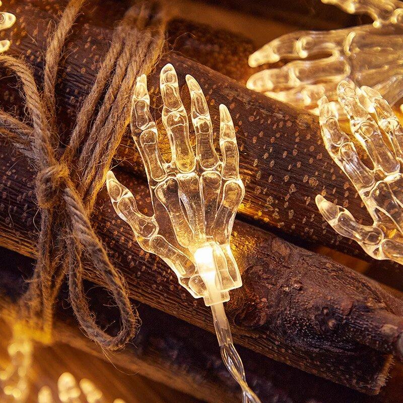 1PC  Halloween Ghost Hand LED String Lights Indoor Battery Powered Decoration Lamp Festive Lights For Party&Haunted House Decor