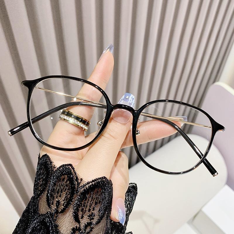 Vintage Round Reading Glasses Women Simple Clear Lens Eyewear Anti Blue Light Prescription Eyewear HD Far Sight Eye Protection