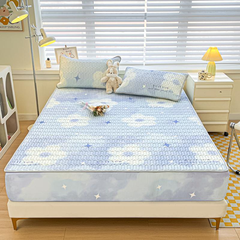 Bonenjoy Summer Mattress Cover Cooling Feel Bedspread Quilted Bed Cover Queen Size Bedsheet Fundas De Colchón (No Pillowcase)