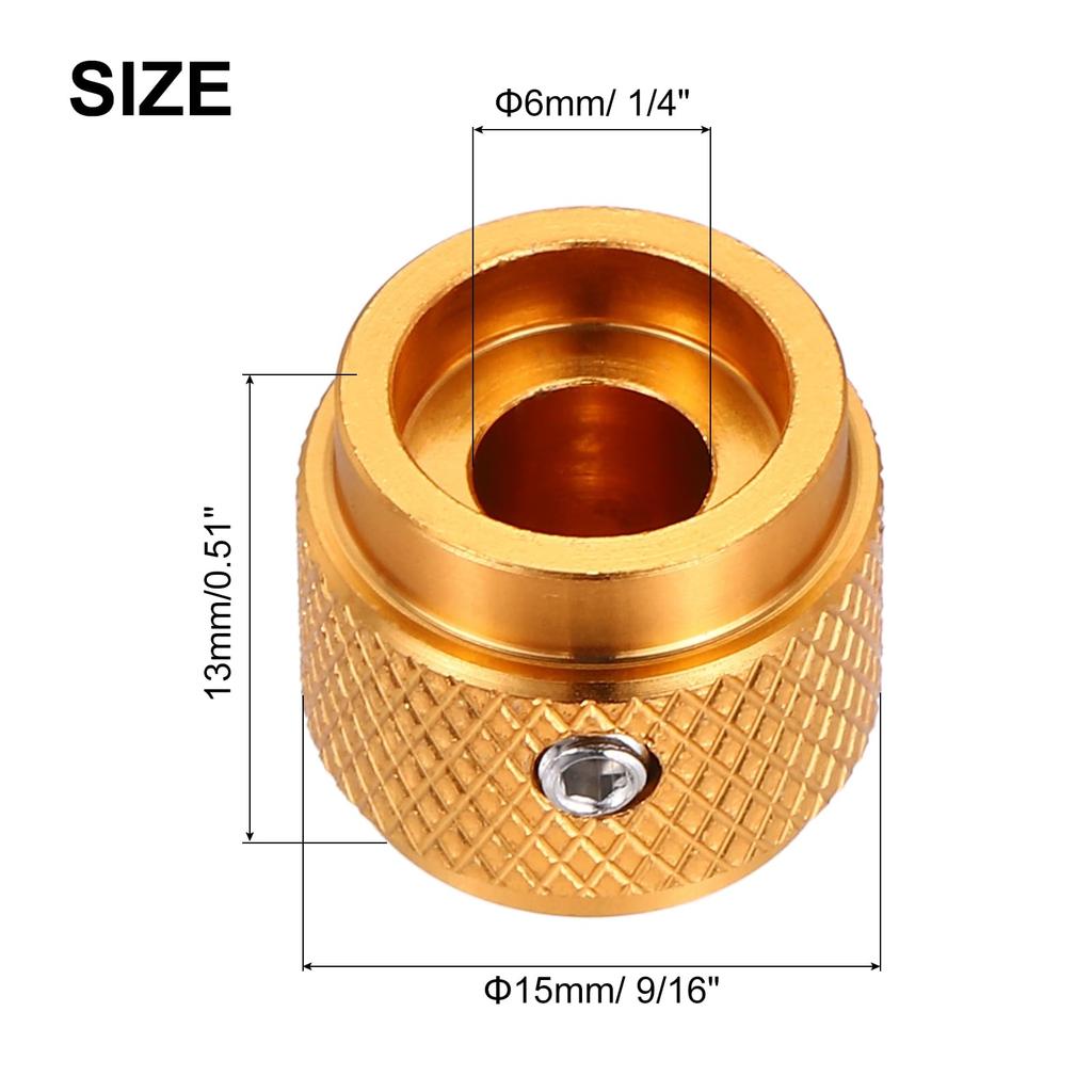 uxcell Set of Metal Guitar Volume Tone Control x with Set for Electric Guitars and Gold Finish 8-Piece Knobs, Dome-Shaped & Knobs, 1/4" 9/16" Screws,