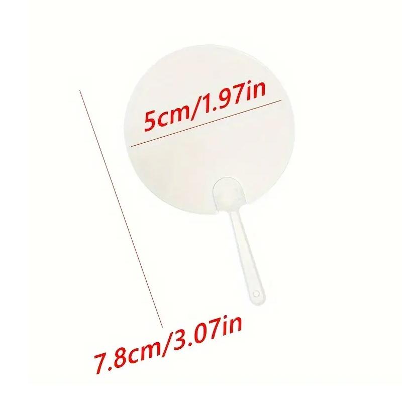 WTEMPO DIY Mini Transparent Fan Craft Items Creative Holiday Party Decor Small Fans Round Blank Painting Fans Handicraft Making Accessories