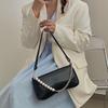 Niche Design Underarm Bag for Women, New Autumn Fashion Trendy Pearl Chain Versatile Shoulder Bag Handbag