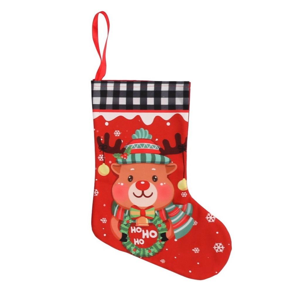 Cloth Christmas Stockings Multicolor Large Capacity Xmas Stocking DIY Durable Christmas Decorations Bag Tree Decoration