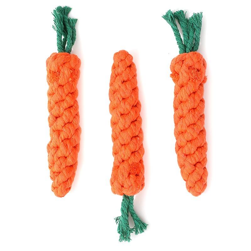 Dog Knot Toys, Pet Supplies Shaped Pet Cotton Rope Woven Carrot Dog Toys