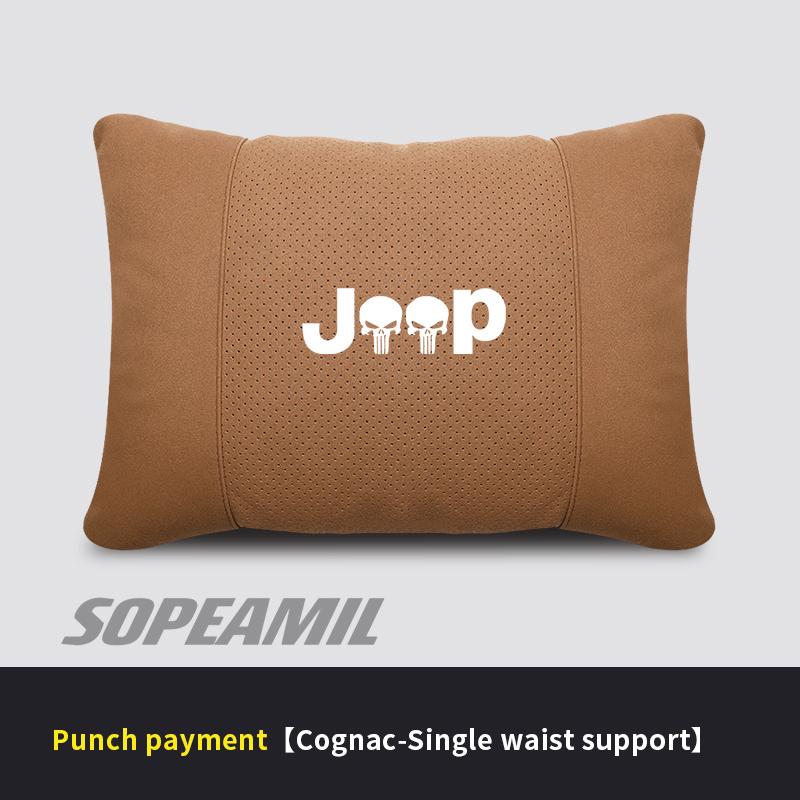 Car Suede Headrest Pillow For Jeep Compass Gladiator Patriot Commander Wrangler JK JL Grand Cherokee Renegade Seat Waist Cushion