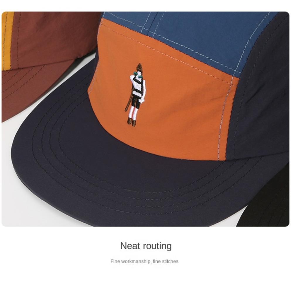 Waterproof Curved Brim Golf Hat Splicing Flat-brimmed Cap Casual Quick-drying Dad Hat  Fishing
