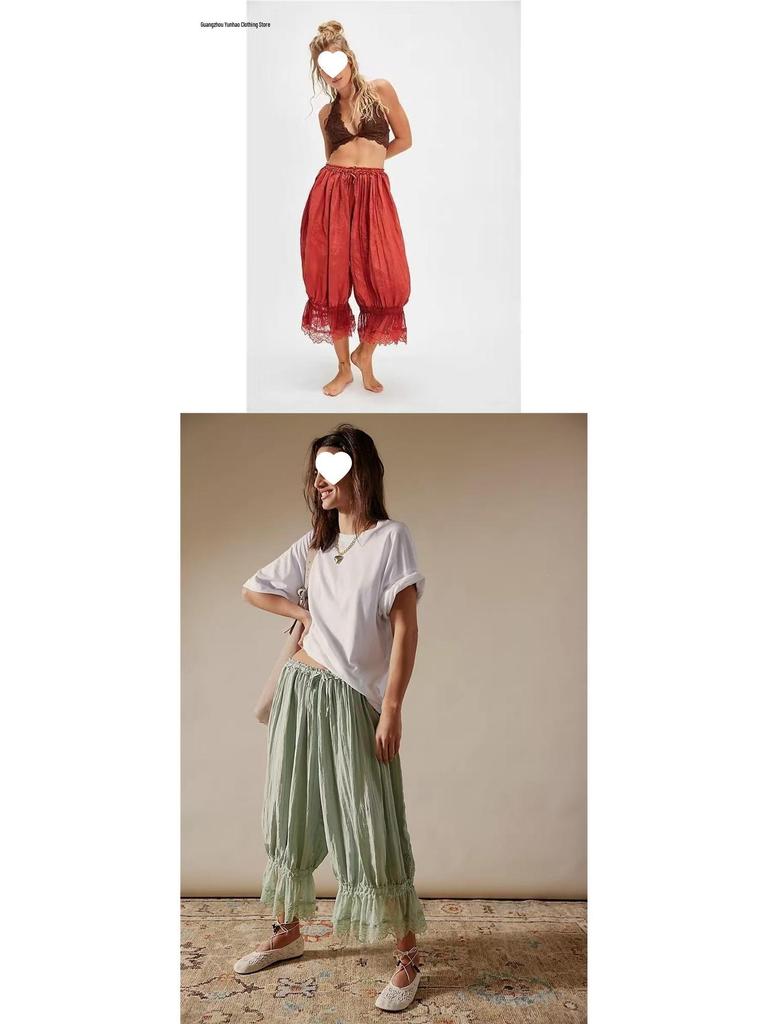 2026 European Spring Women's Lace Tie-up Pajama Shorts – Comfortable & Skin-friendly