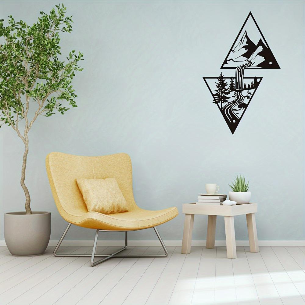 1pc Large Mountain Waterfall Metal Wall Art, Modern Home Decor, Nature Themed Wall Sculpture