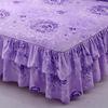 Printing Bed Skirt Ruffled Bedskirt Cover Bedroom BedCover BedSkirt Non-slip Mattress Cover Bedsheet/Bedspread with 2 Pillowcase